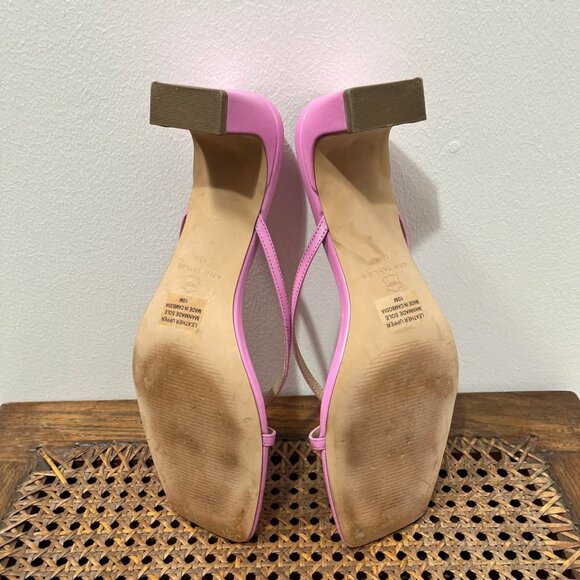 Size 10 Pink Square Toe Heeled Ann Taylor Sandals - Picture 6 of 6